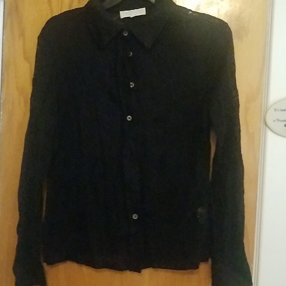 Lace button up shirt